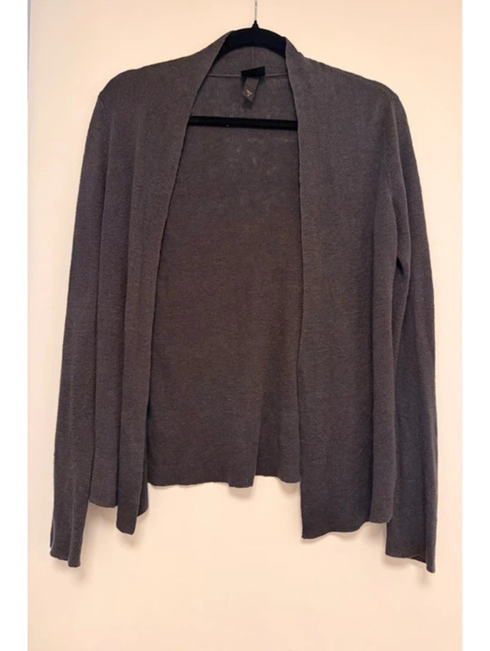 Eileen Fisher open-front cardigan charcoal gray, 100% linen